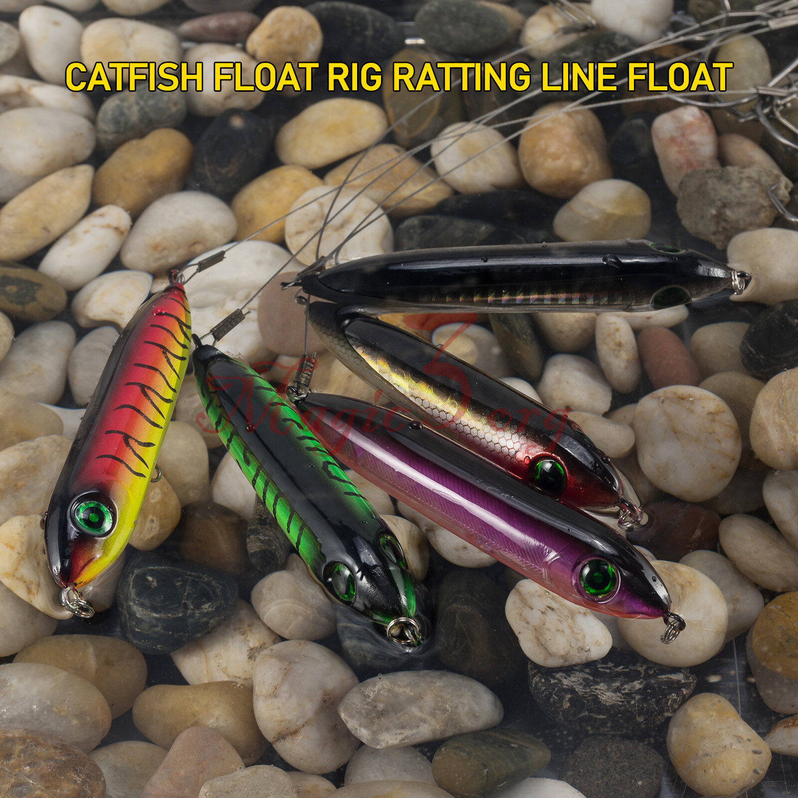 5pcs Catfish Float Rigs Demon Dragon Catfish Rattling Line Float Santee Cooper