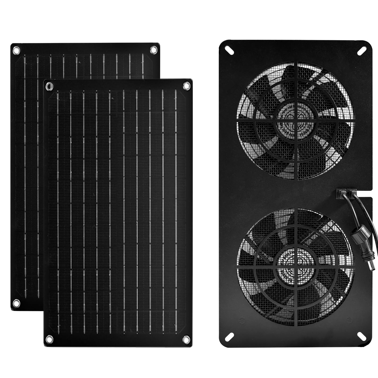 DC HOUSE 20W Solar Fan Powered Exhaust Fan for Chicken Coops, Greenhouses, Sh...
