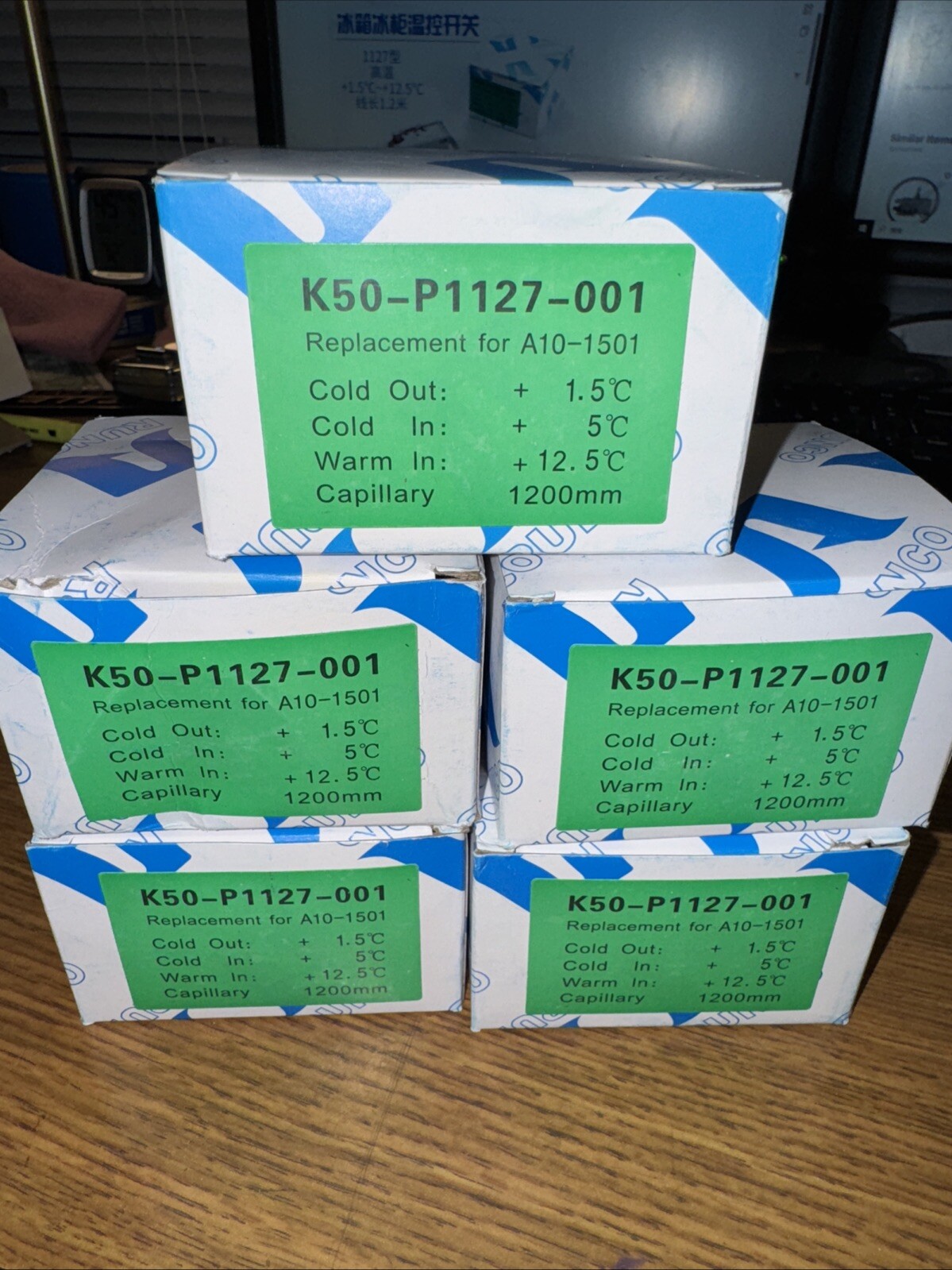 K50-P1127-001  Temperature Controller Thermostat 34f To 48f  Refrigerator 5 Pcs