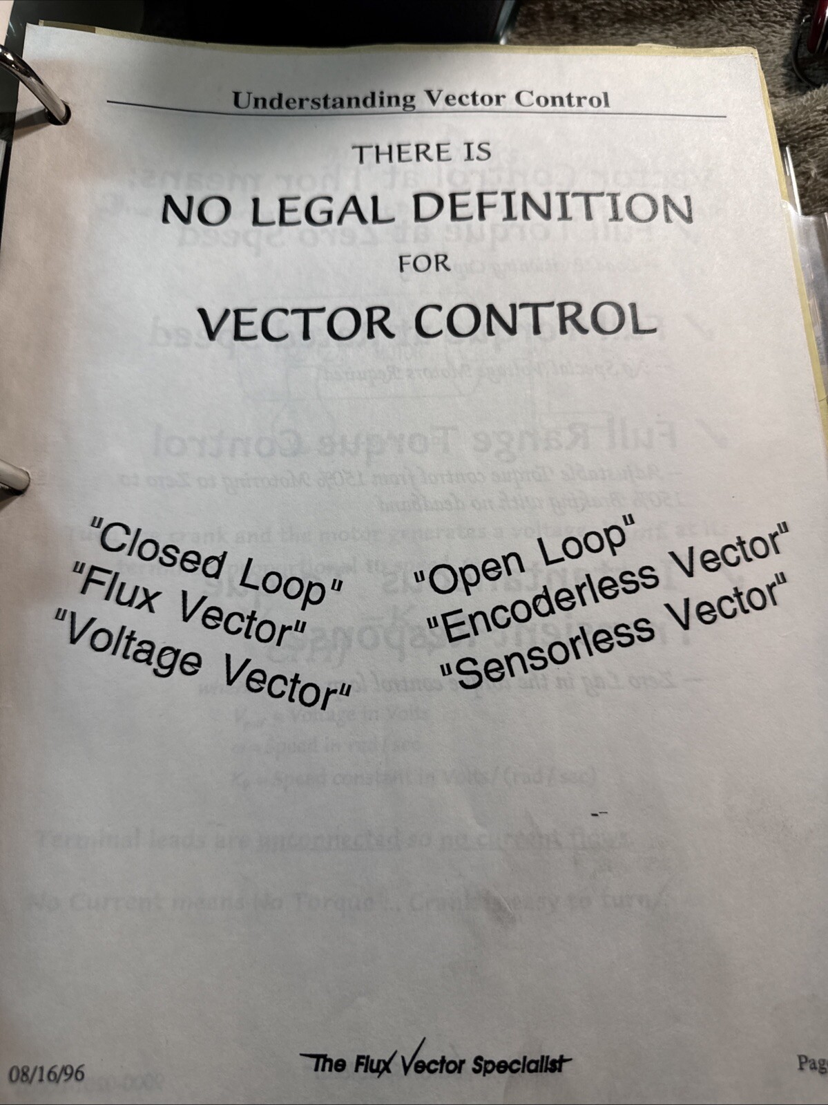 Thor Drives Service manual 7000/8000L, AC Vector Control. Technical Instructions