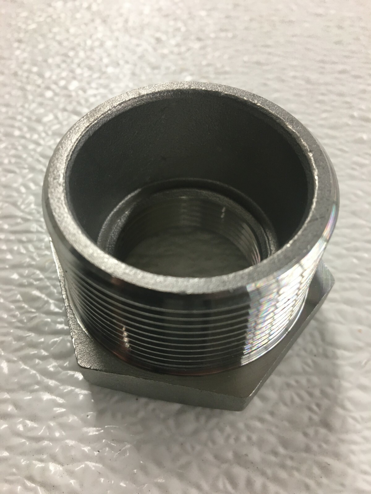 Hex Bushing 1-1/2" x 1" 150# Stainless Steel Threaded Pipe / Conduit Fitting