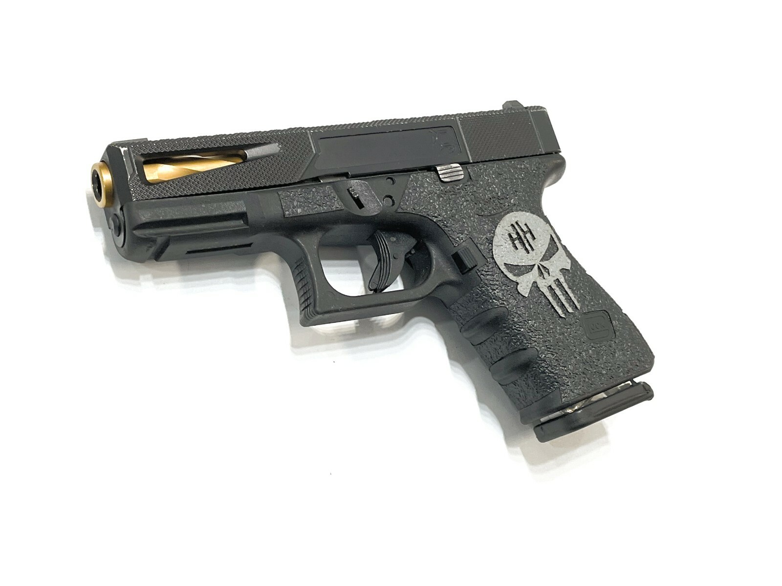 HANDLEITGRIPS Black Textured Rubber Gun Grip Tape SKULL KIT for Glock 19 Gen 3