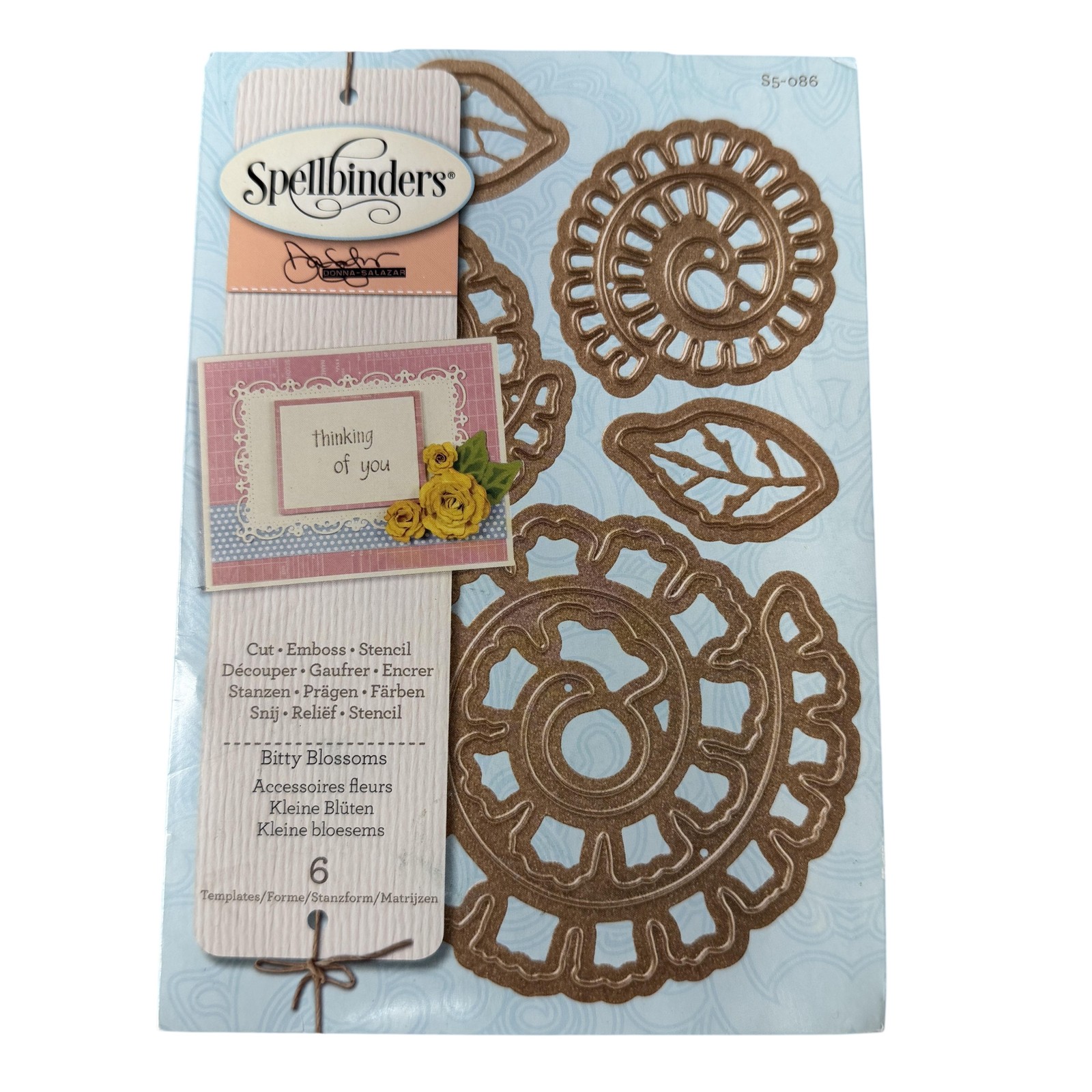 Spellbinders Bitty Blossoms 6 Cutting Dies S5-086 Flowers Leaves Cardmaking
