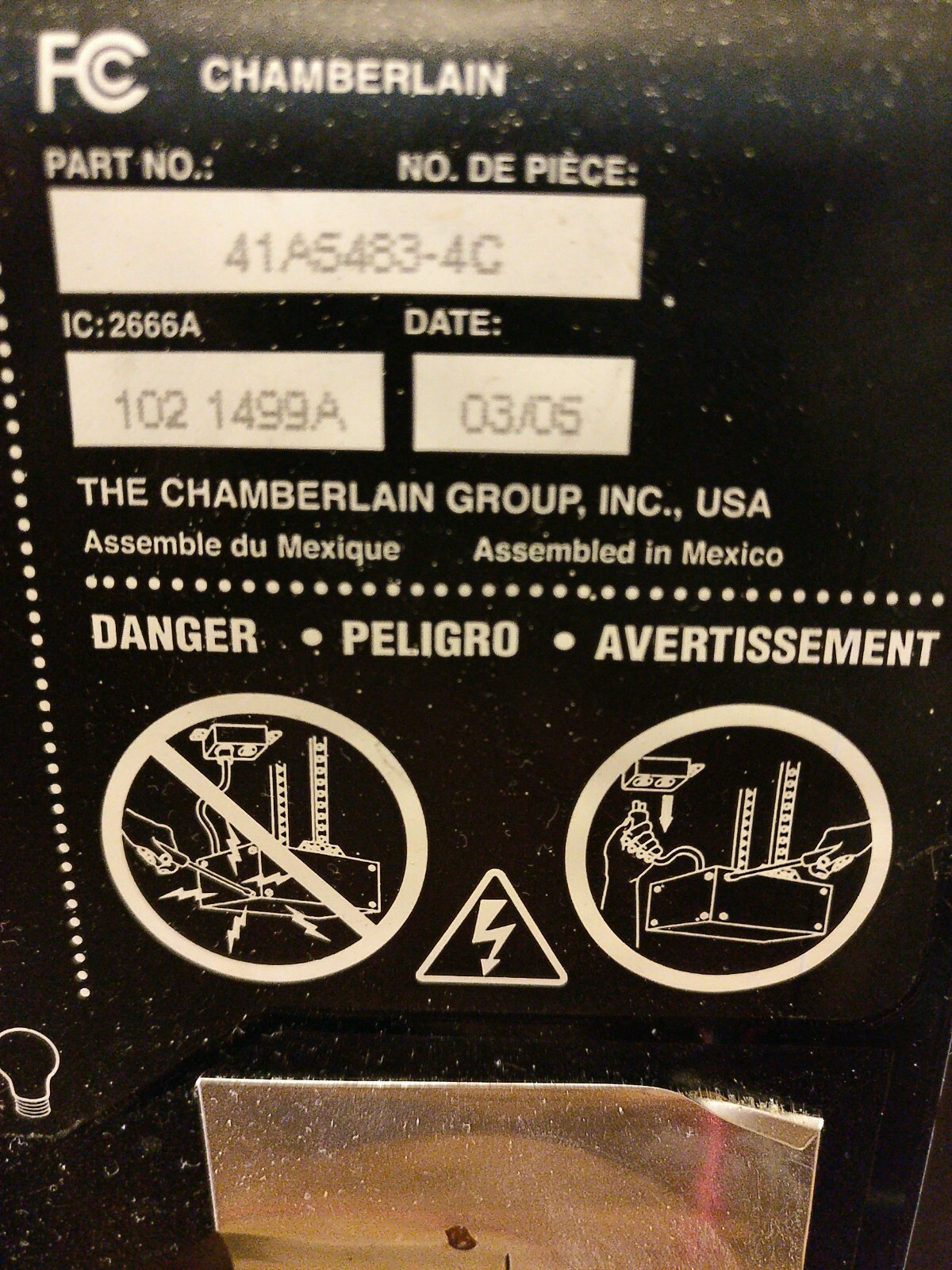 "MAIL IN REPAIR SERVICE ONLY" CRAFTSMAN CHAMBERLAIN 41A5483-4C LOGIC BOARD