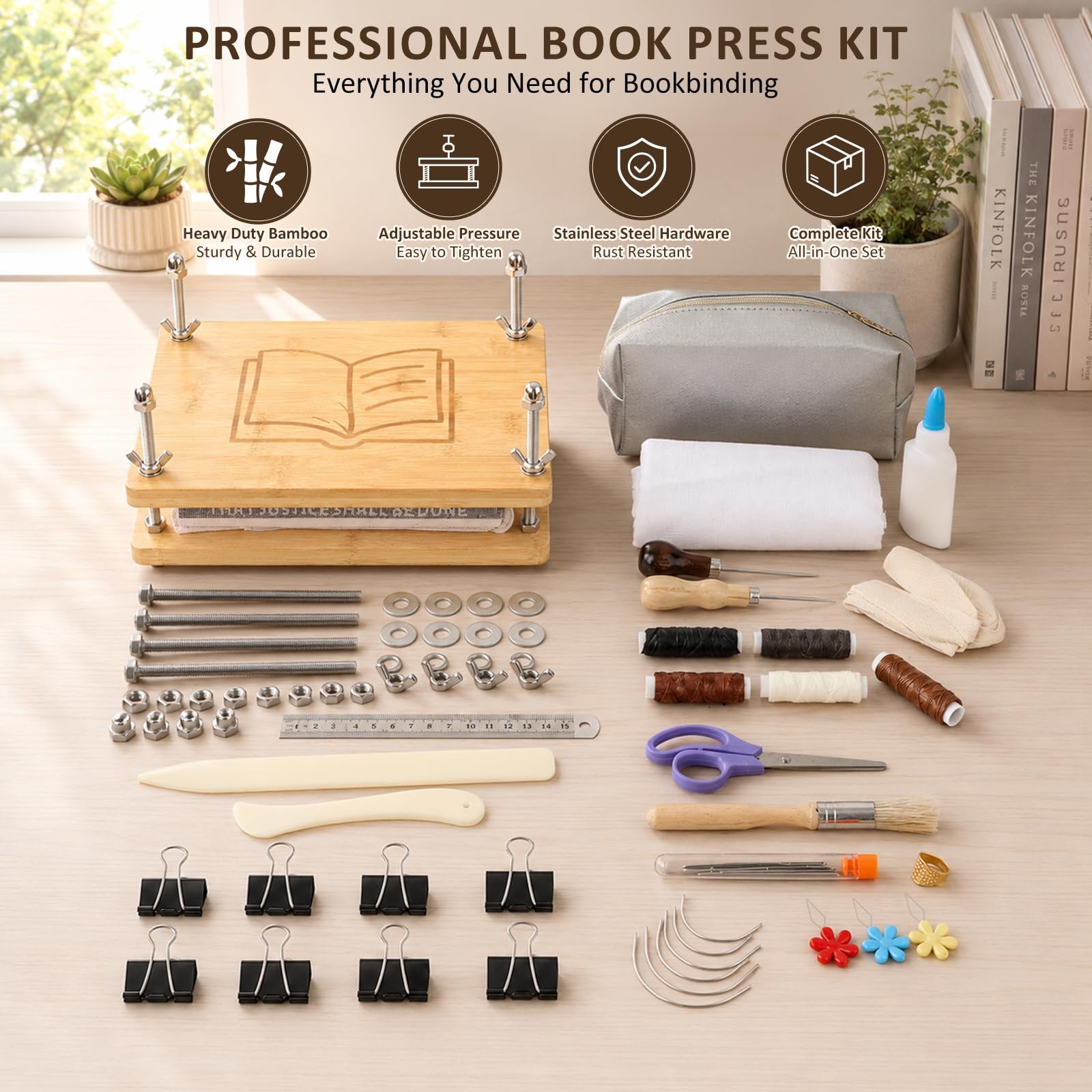 Book Binding Kit With Press 7.9 x 11.6 Inch Starter Tools Craft Supply