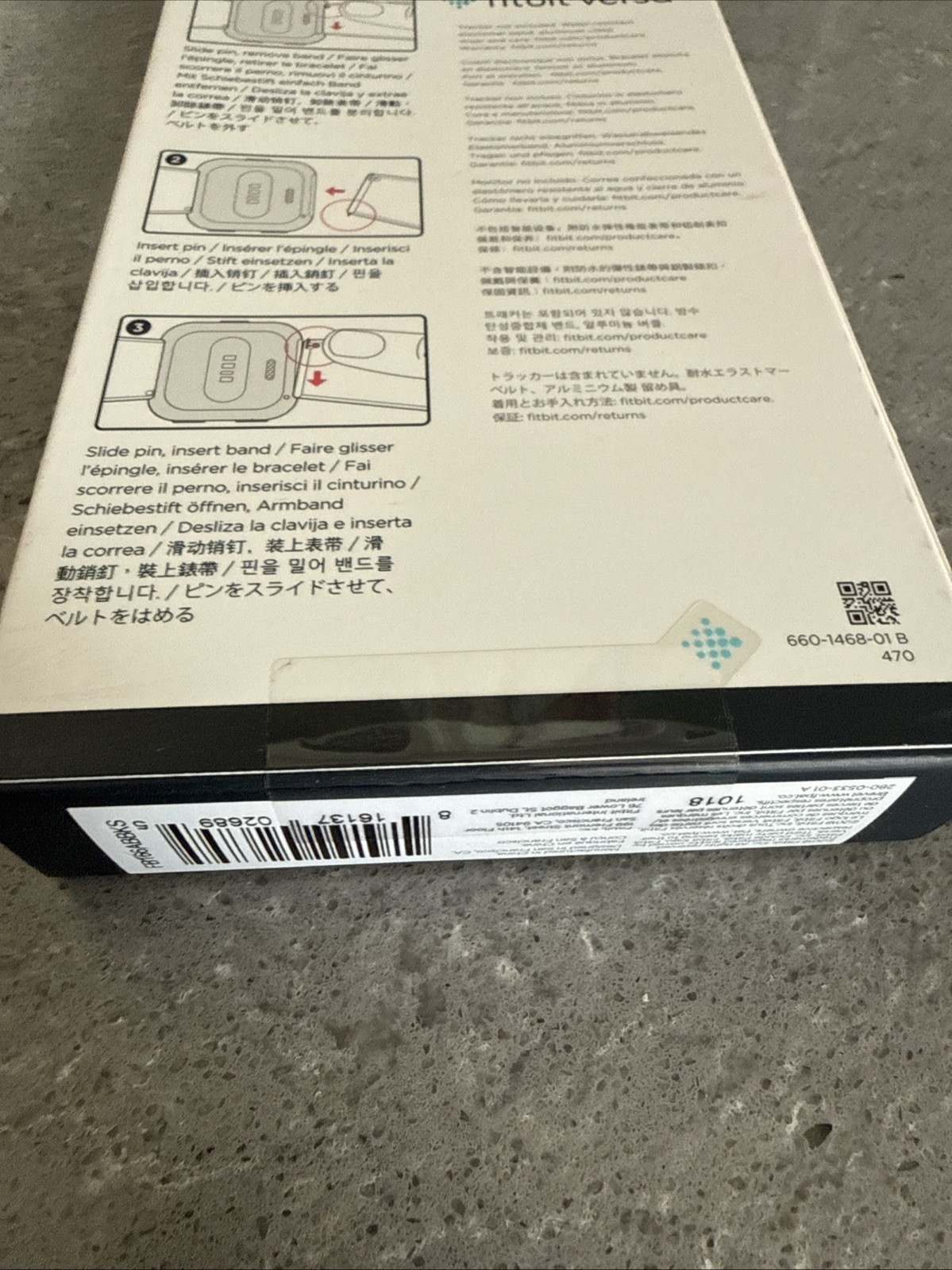Fitbit Versa Black Classic Replacement Band Size S/P New in Box
