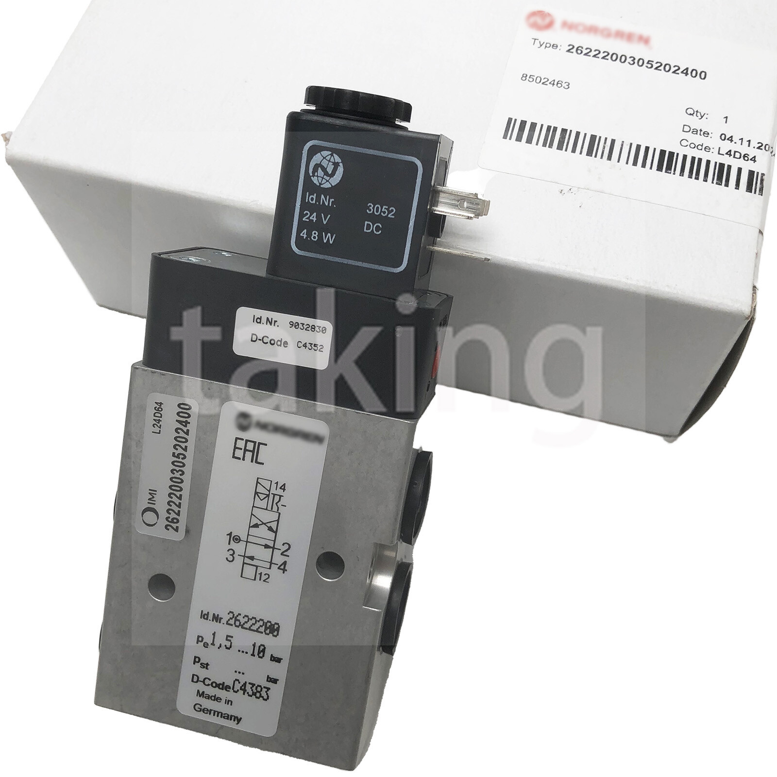 Brand New 24V Solenoid Valve 2622200 for NORGREN 2622200 Solenoid Valve