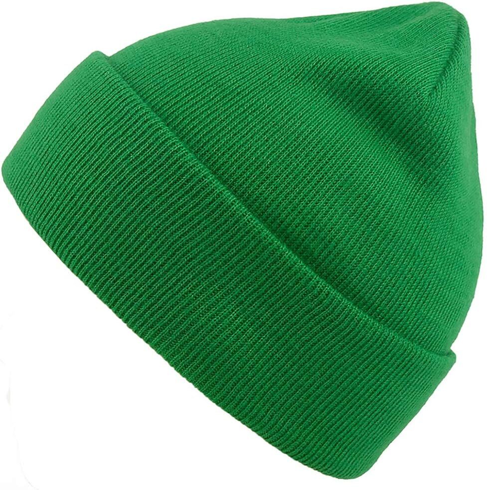 MaxNova Slouchy Beanie Cap Knit hat for Men and Women One Size, Kelly Green
