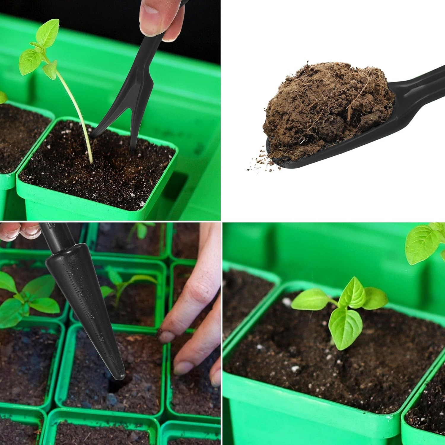 PATIKIL Succulent Tools Set, 12 Pcs Transplanting Set Mini Garden Black