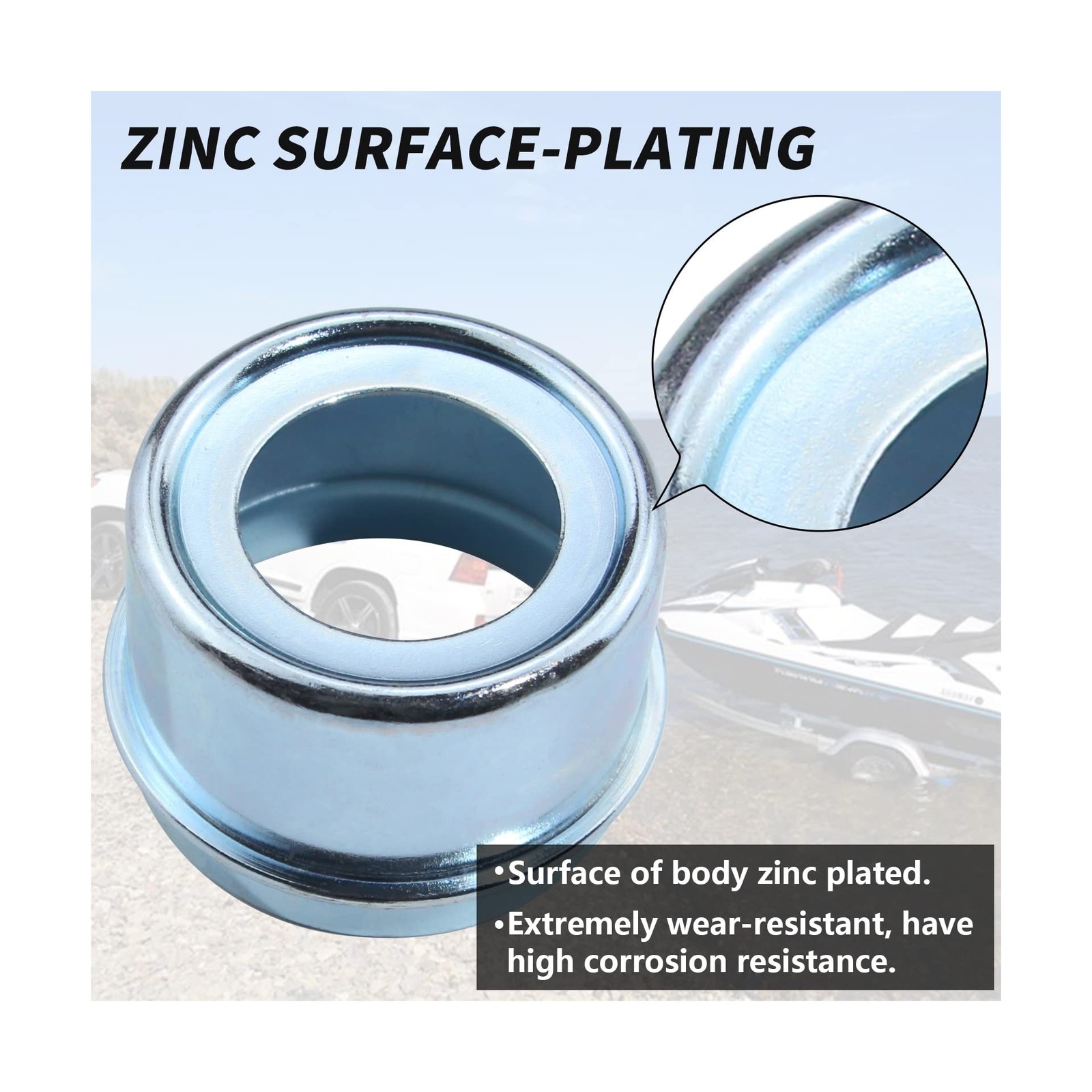 4PCS 1.98" Trailer Hub Cap,Trailer Axle Bearing Dust Cap Cup Grease Cover wit...