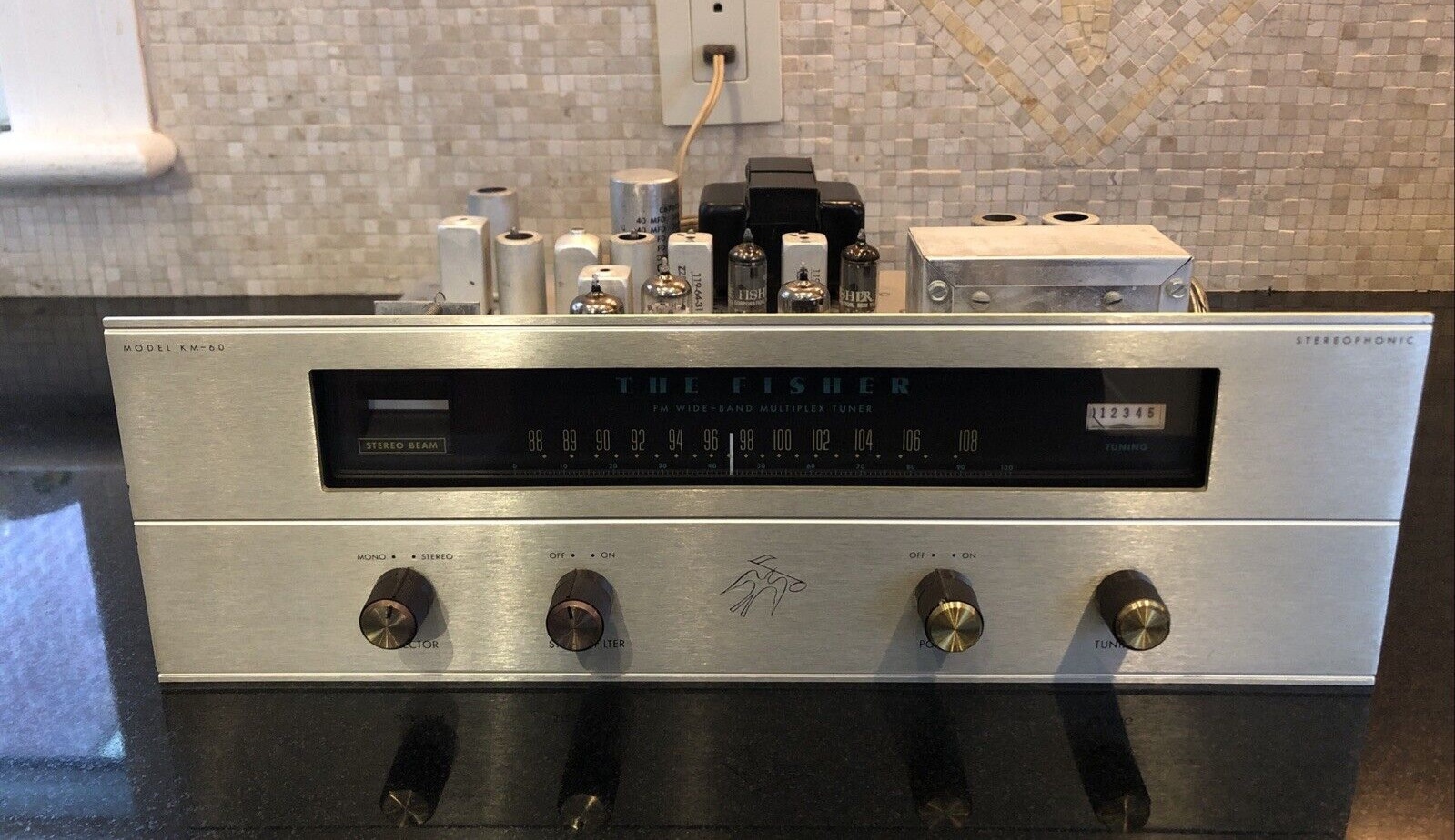 Fisher Stereophonic Model KM-60 Tuner Original Tubes Multiplex Strata kit