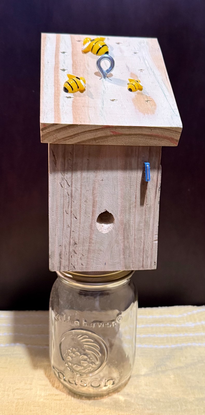 Bobby's Hand Made Carpenter Bee Trap --Glass Jar included