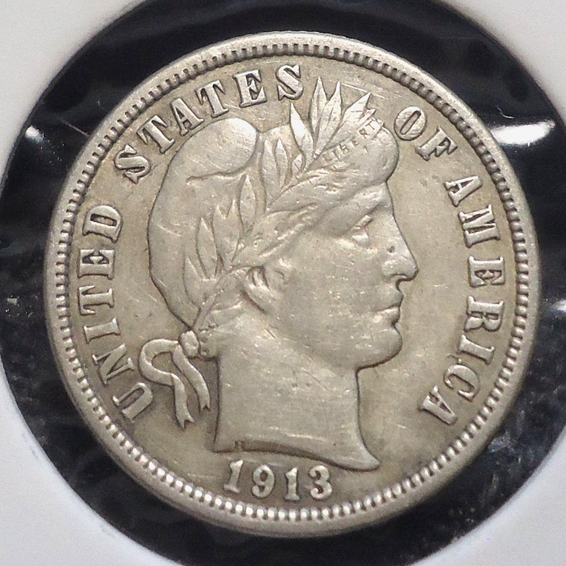 1913 Extremely Fine Philadelphia Barber silver 10C dime INV#D-13 FREE SHIPPING!