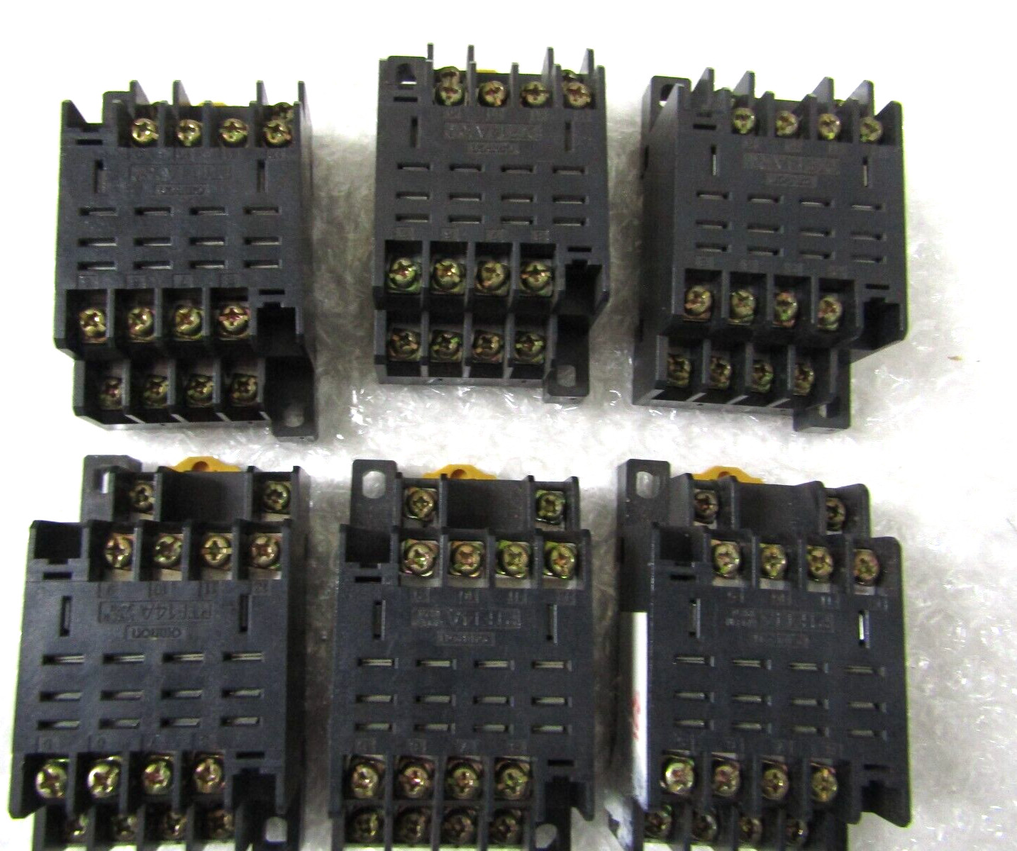 🔥 6) NEW OMRON PTF14A RELAY SOCKET BASES 10 AMP 240VAC 0522Y4 14 BLADE LOT OF 6