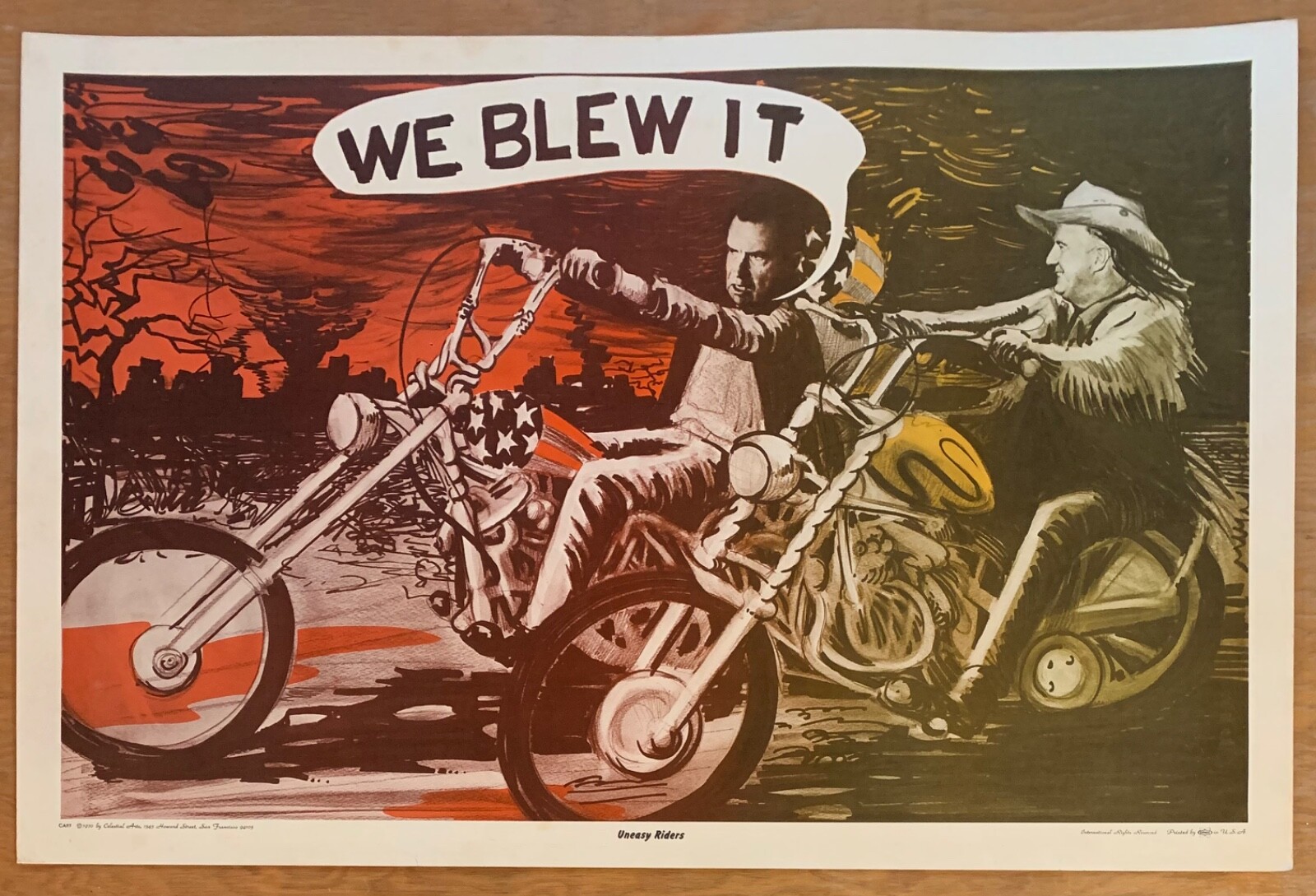 Nixon 1970 Watergate Vintage Poster 23x35" Uneasy Riders - "We Blew It"