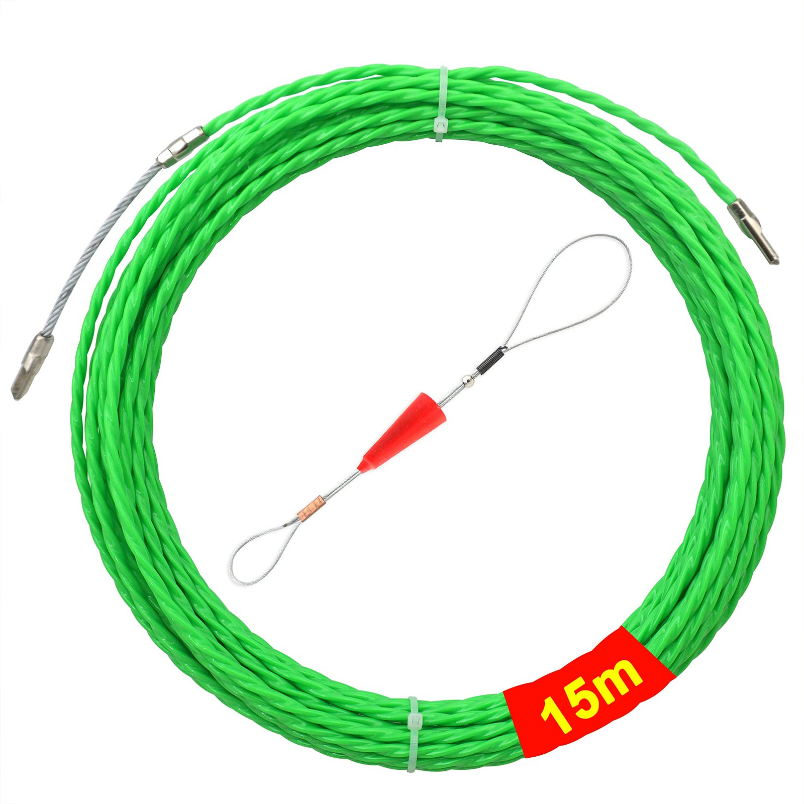 Fish Tape 49FT Wire Fishing Tools Cable Pulling Wire 4.5mm Diameter, Ideal fo...