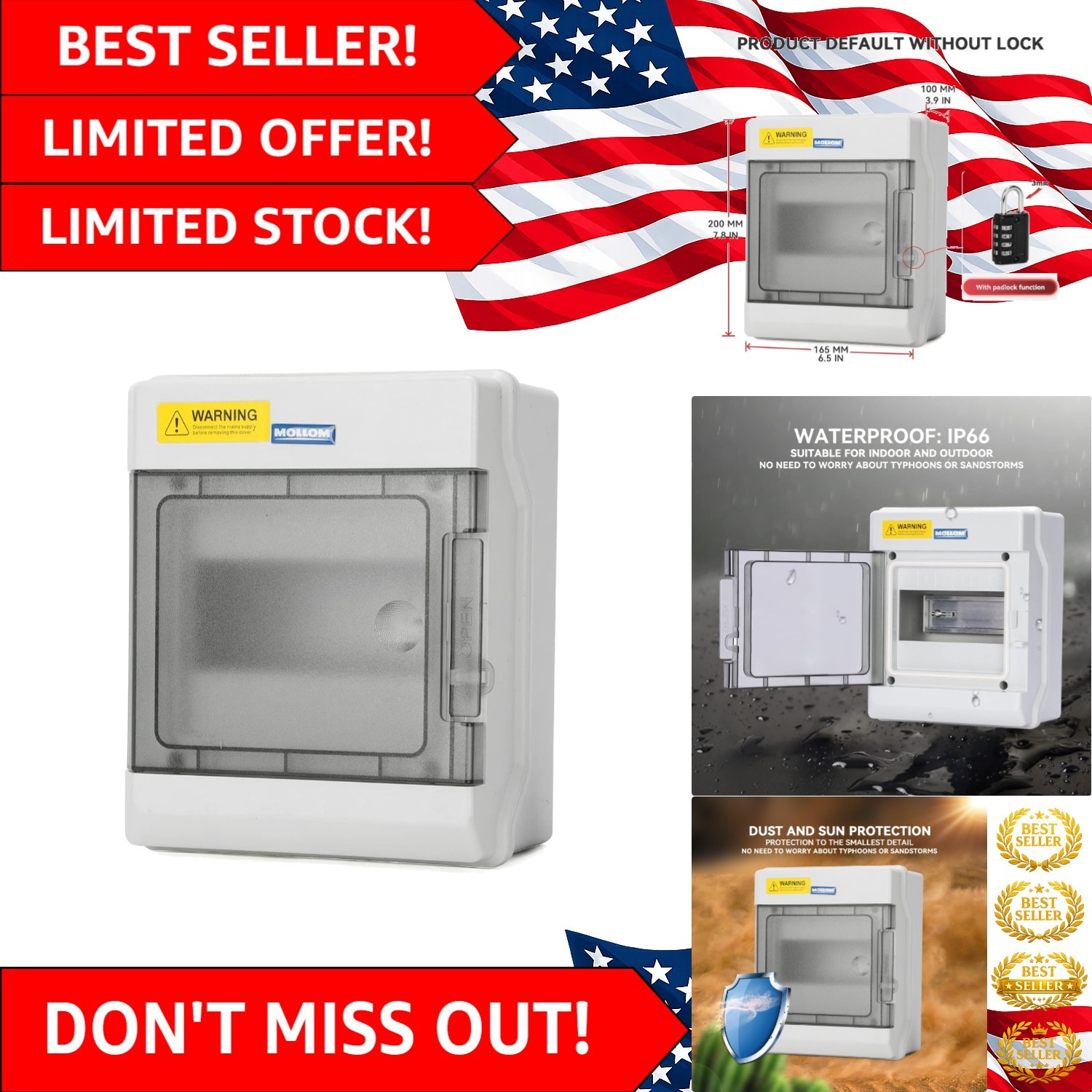 6-Way Waterproof Power Distribution Box - Secure and Easy Installation