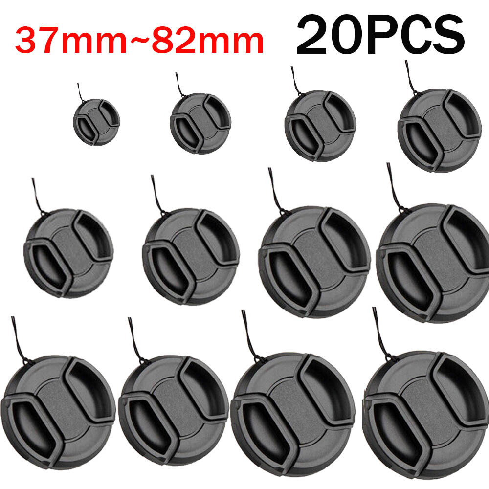 20 Pcs Universal Snap-On Front Lens Cap Cover for Canon Nikon SLR DSLR Camera