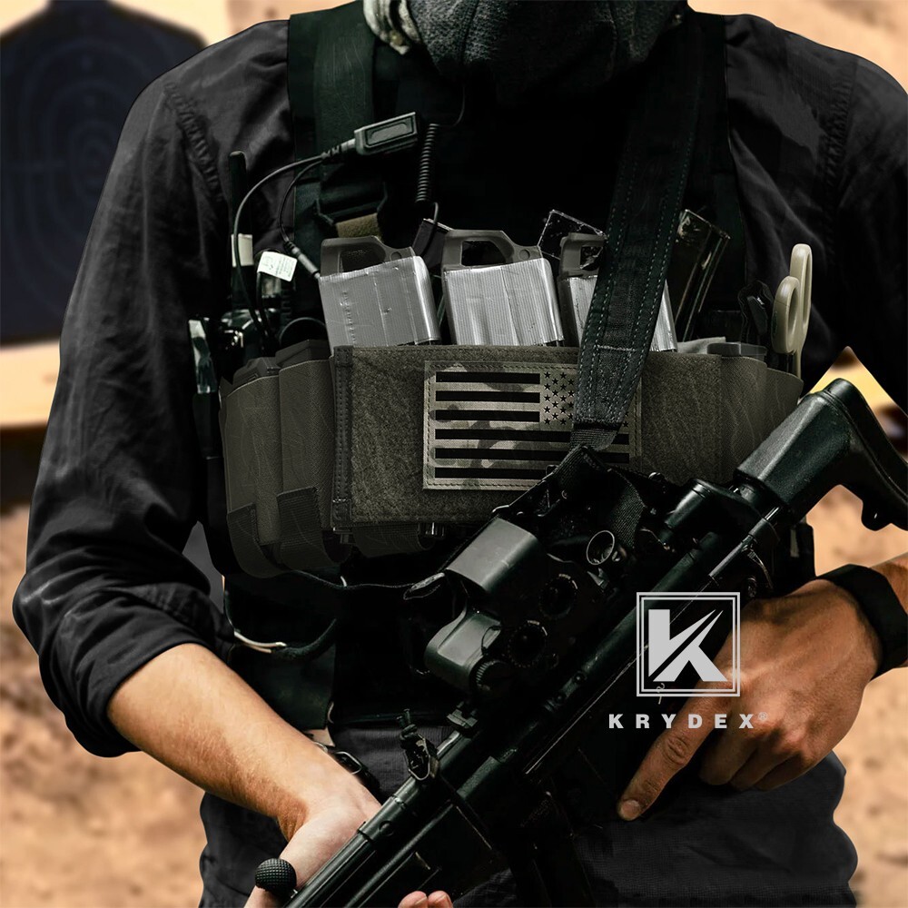 KRYDEX Concealed Carry Low-Vis 5.56 Ready Chest Rig Elastic Cummerbund Black