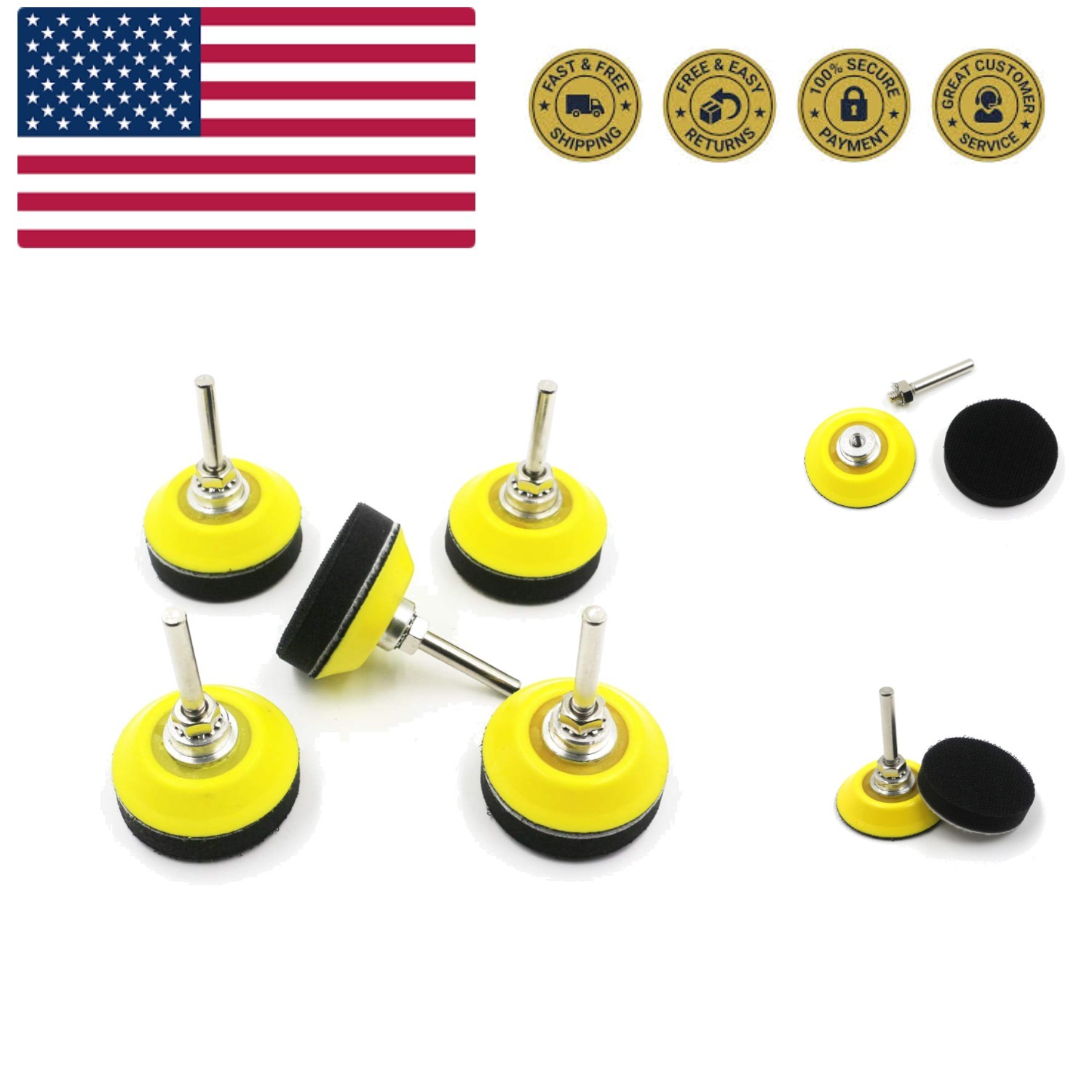 2 Inch 50mm Hook and Loop Sanding Pad for Sanding Discs with 1/4 Inches Shank...