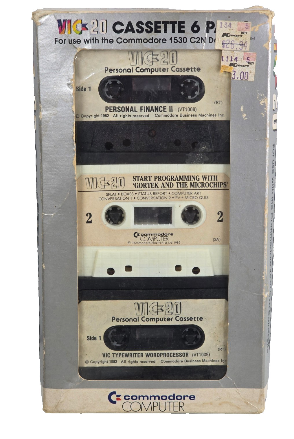 Commodore VIC-20 Cassette Tape Lot of 6 VT1007 VT1008 VT1009 Boxed 1982 Untested