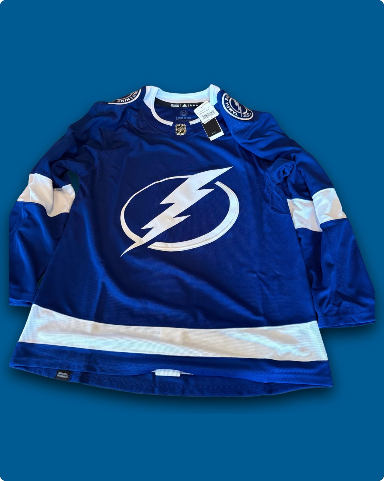 Tampa Bay Lightning Adidas Authentic PG Home Jersey NWT Size 52