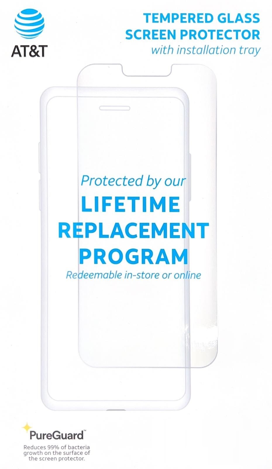 AT&T PureGuard Tempered Glass Screen Protector For iPhone 13 Pro Max, Clear