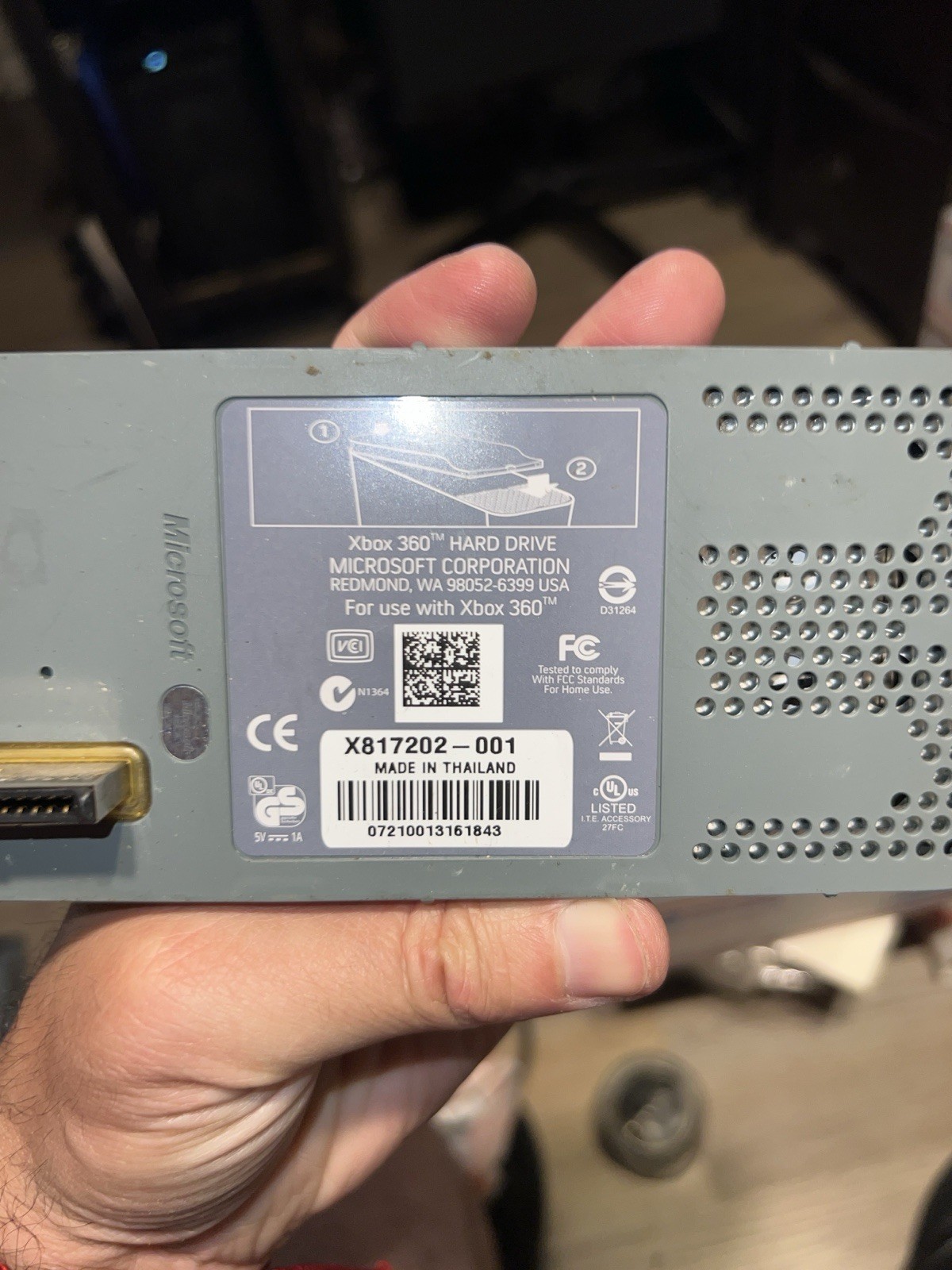 OEM Microsoft Xbox 360 Hard Drive HDD 60GB External Storage UnTested.