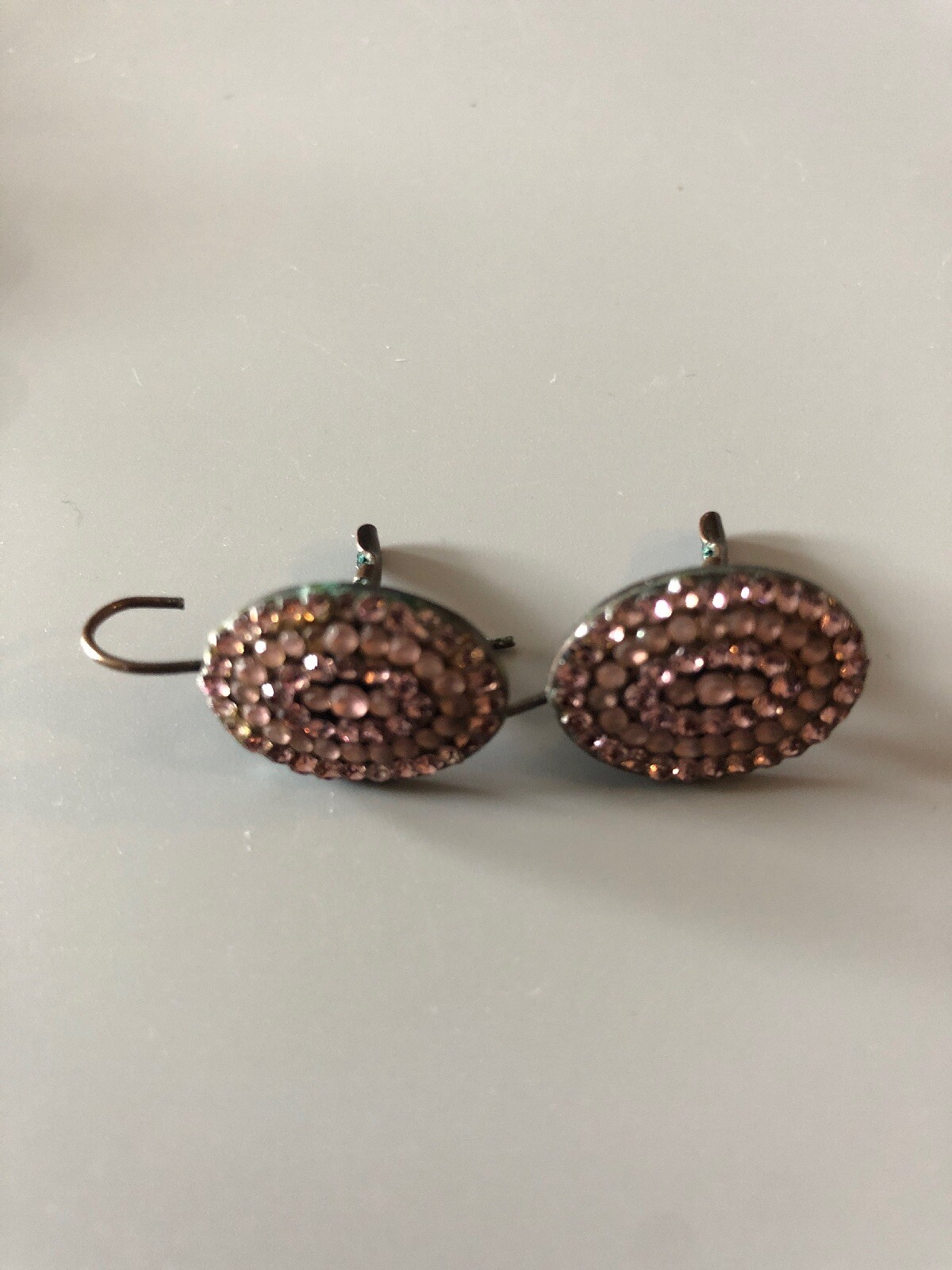 Beautiful Oval Rhinestone Pierced Earrings