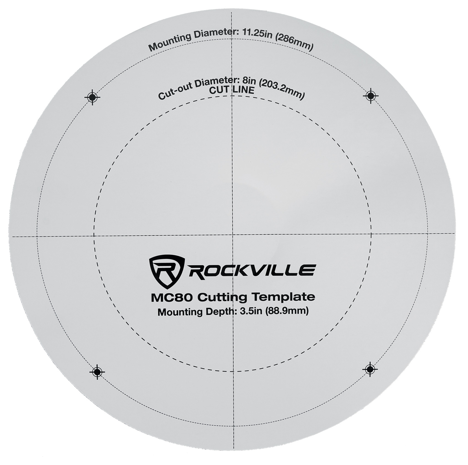 (12) Rockville MC80 Metal 8" 70 Volt Commercial Background PA Ceiling Speakers