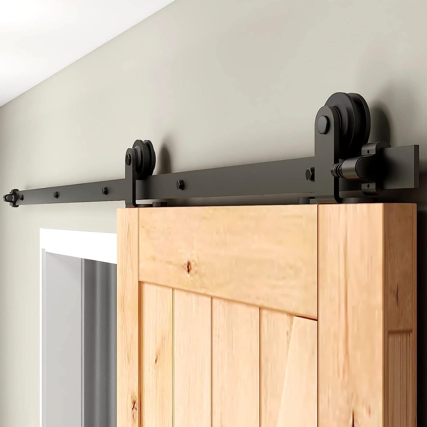 5-20FT Top Sliding Barn Door Hardware Roller Track Kit for Single Double Door