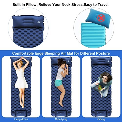 Blue Ultralight Inflatable Sleeping Pad—Bold-In Blue—Camping Sleeping Pad