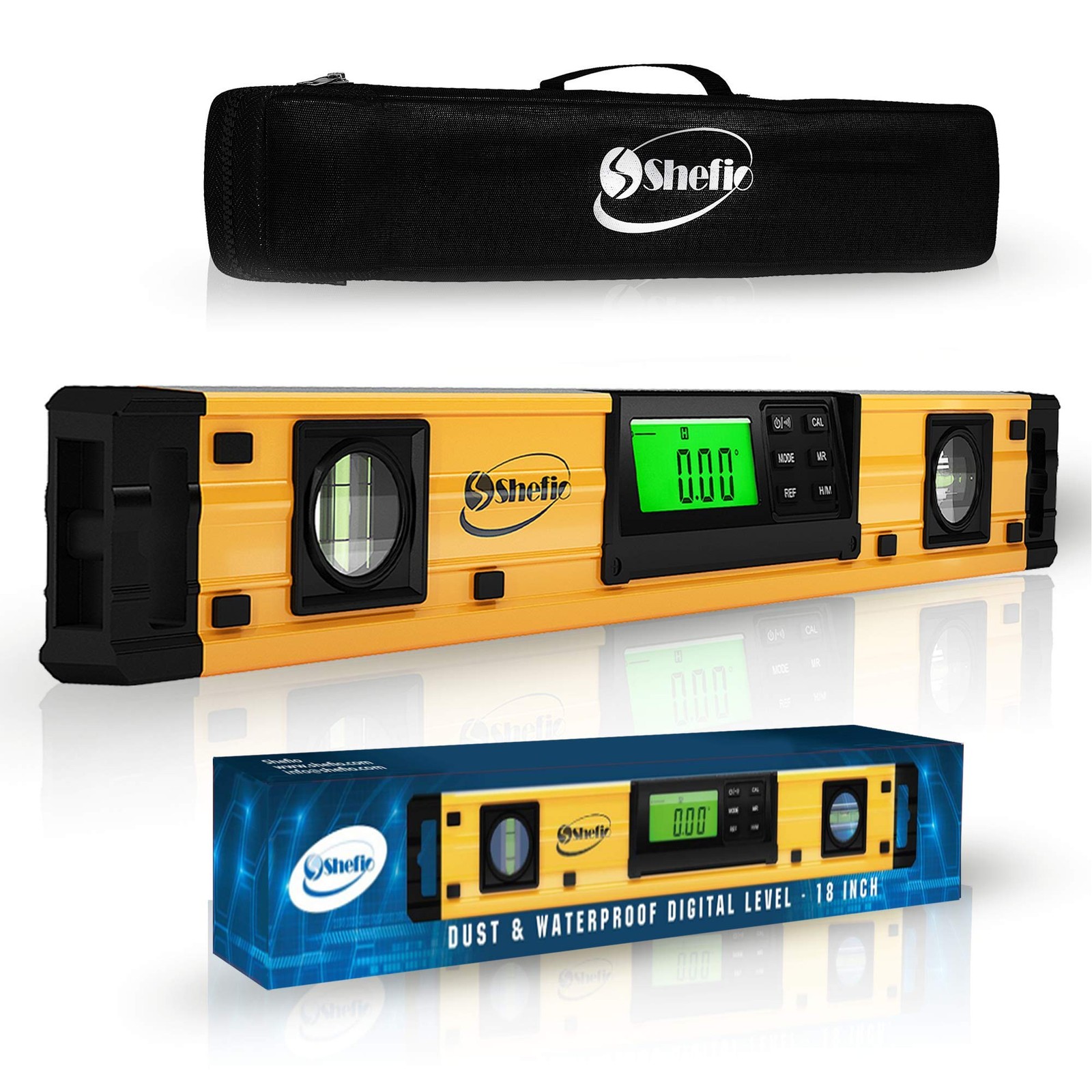 Digital Smart Level Tool - 18 Inch Magnetic Torpedo Level and Protractor - Maste
