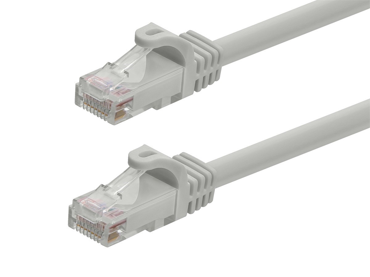 Flexboot Cat5e Ethernet Patch Cable RJ45 Stranded 350Mhz Wire 24AWG 10ft Gray