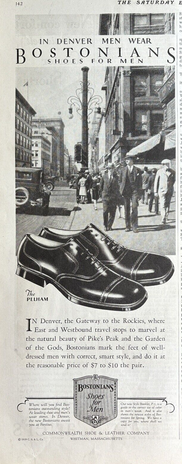 1929 Bostonians Shoes For Men Commonwealth Shoe Co Whitman Mass Vintage Print Ad
