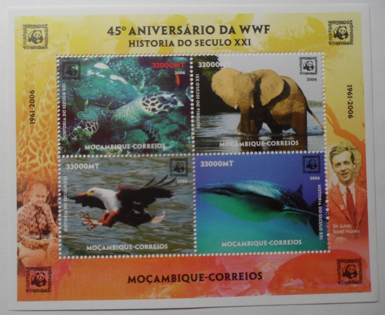 STAMPMART : MOGAMBIQUE 2006 WWF 45th ANN. ANIMALS MINT HISTORIC SOUVENIR SHEET