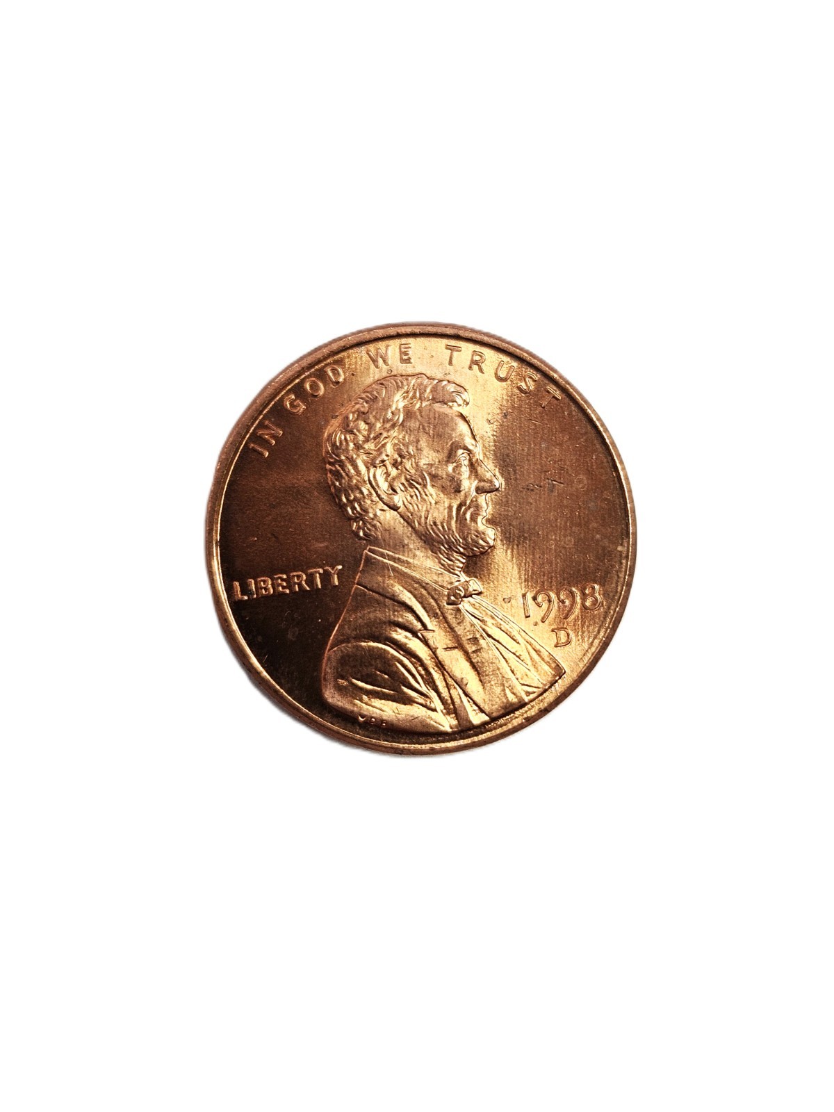 1998-D Lincoln Memorial Cent.  Uncirculated.  Free Shipping & Volume Discount.