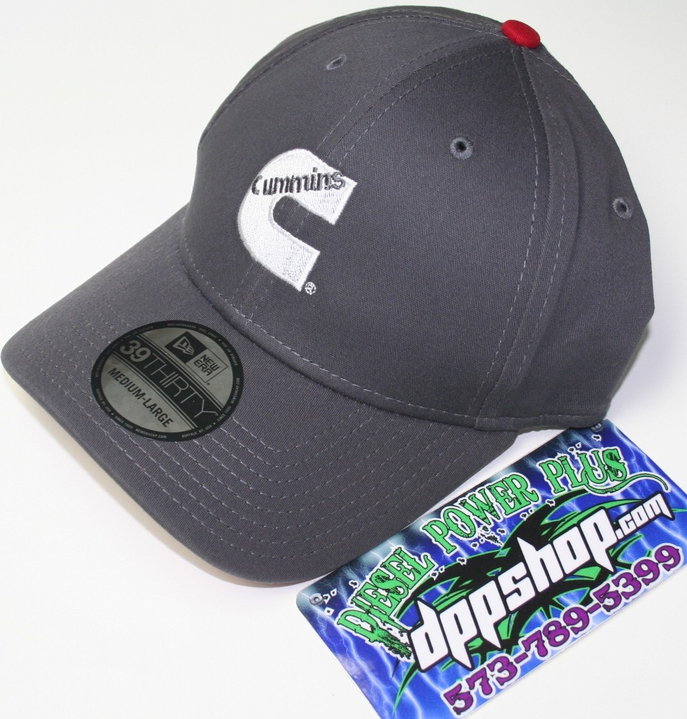 Cummins hat ball cap fitted flex fit flexfit new era cummings dark gray grey m/l