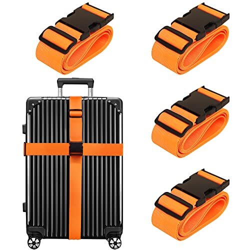 4 Pack Luggage Straps Suitcases TSA Approved Travel Belt Suitcase Strap
