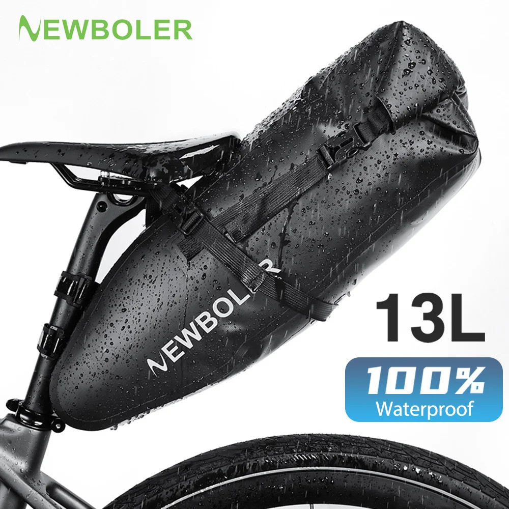 NEWBOLER Bicycle Bag Waterproof 13L Large Capacity Bicycle Saddle Bag Bicycle Fo
