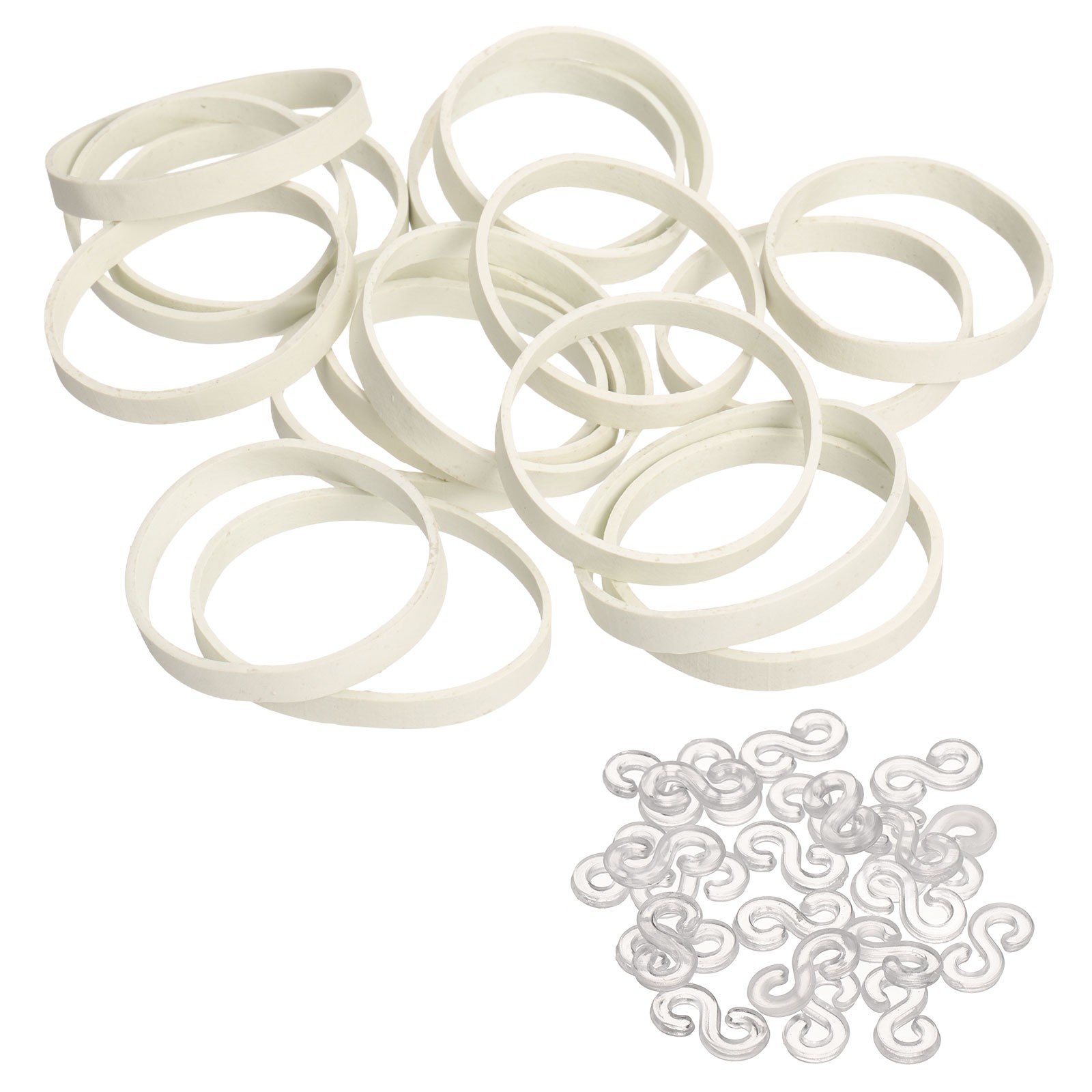 420Pcs Rubber Bands, 2.76x0.16 Inch Elastic Bands Cable Ties for Office, White