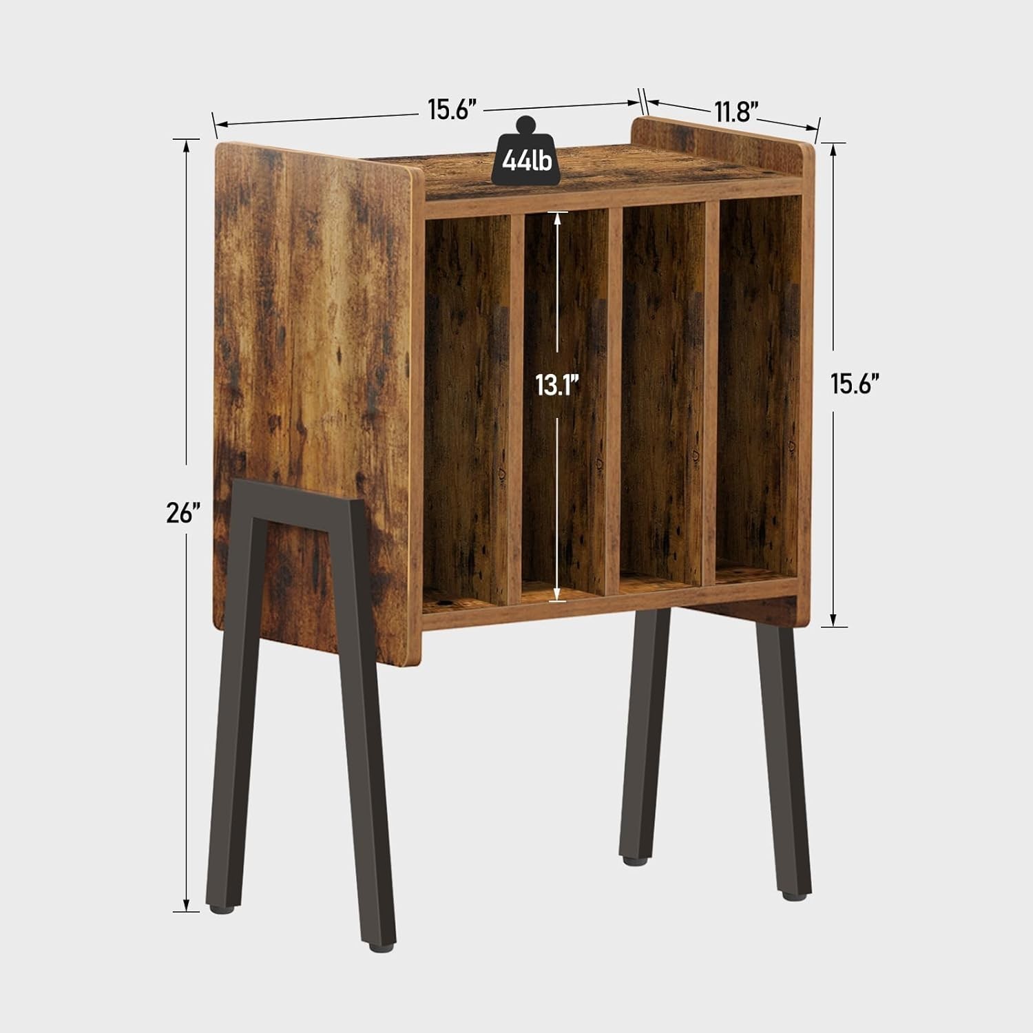 Record Player Stand Table with Vinyl Storage Shelf Nightstand