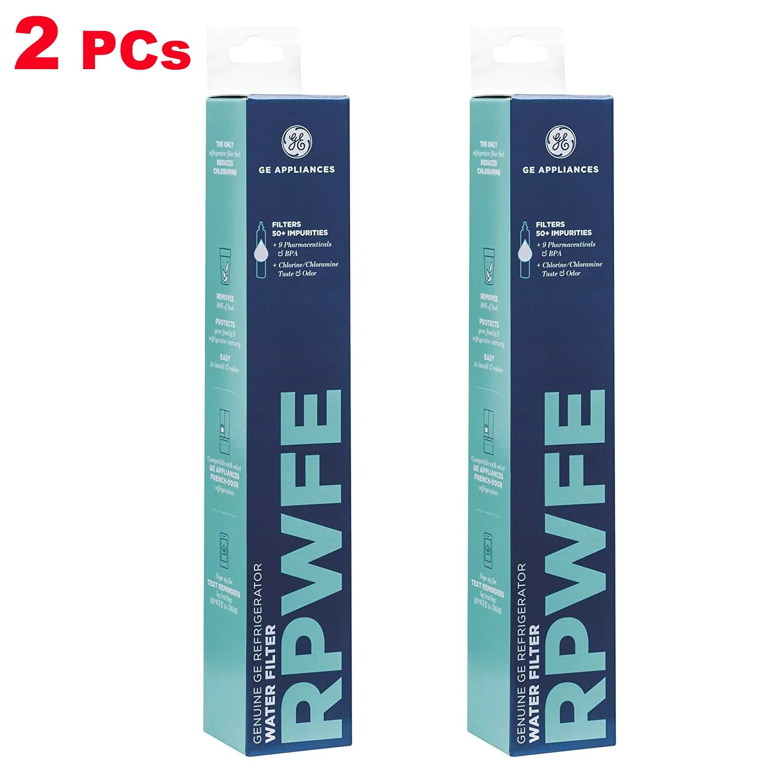 2-PC GE RPWFE Refrigerator Water Filter Household Fridge Filter（No chip) Filter