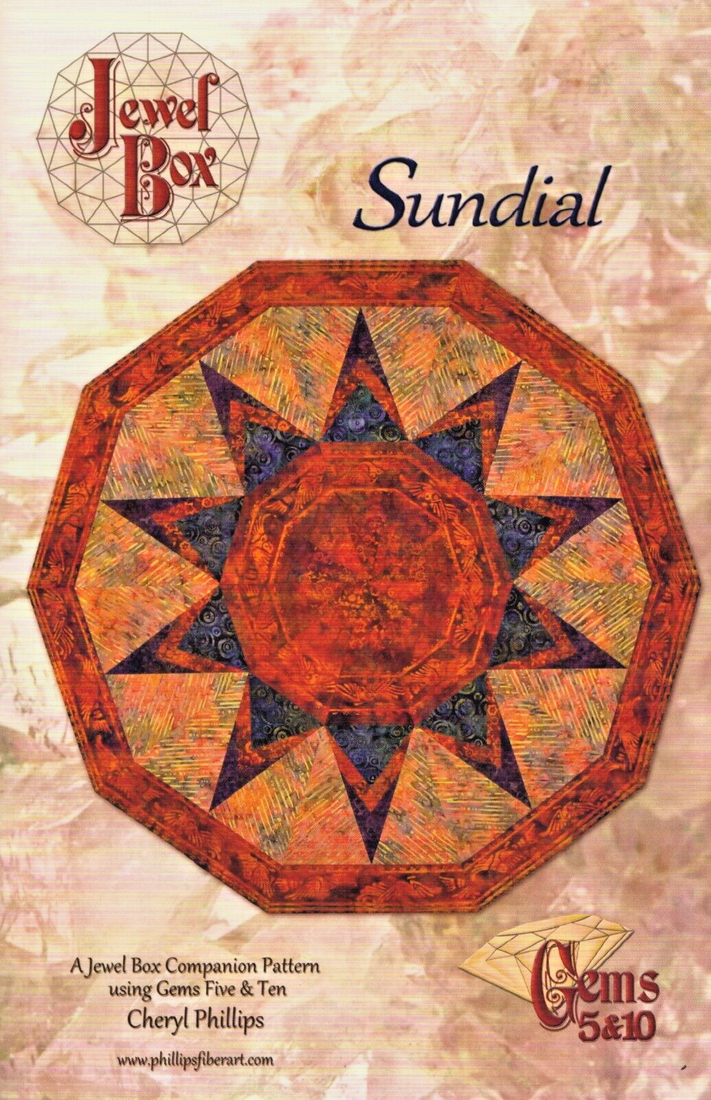 SUNDIAL ~ Jewel Box ~ Gems 5 & 10 ~ Finished Size: 45 x 47"