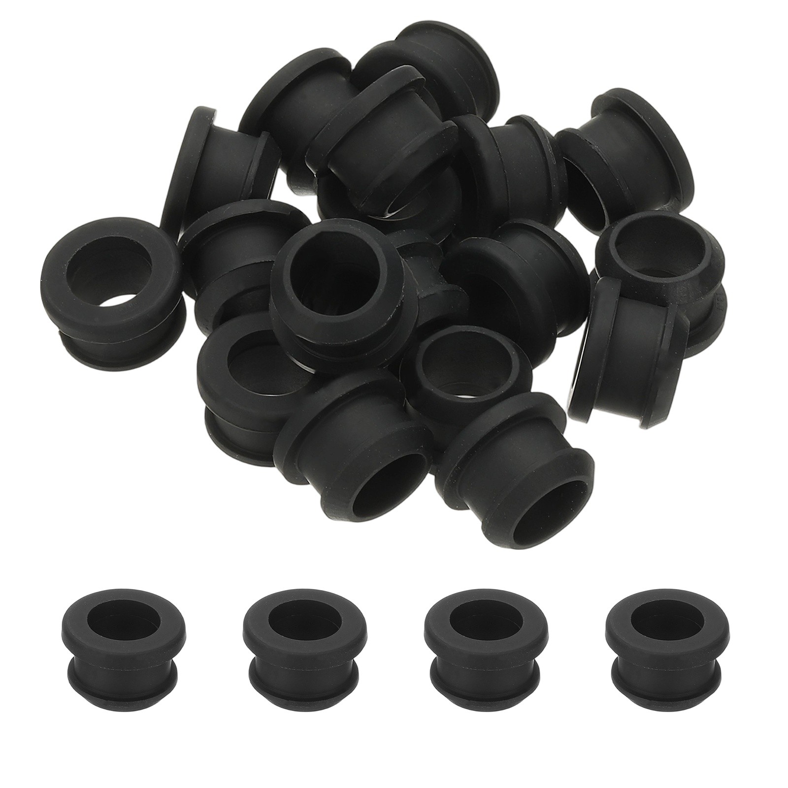 18pcs Wire Grommet, 13mm Mounting Dia Plastic Grommets Cable Hose Snap, Black
