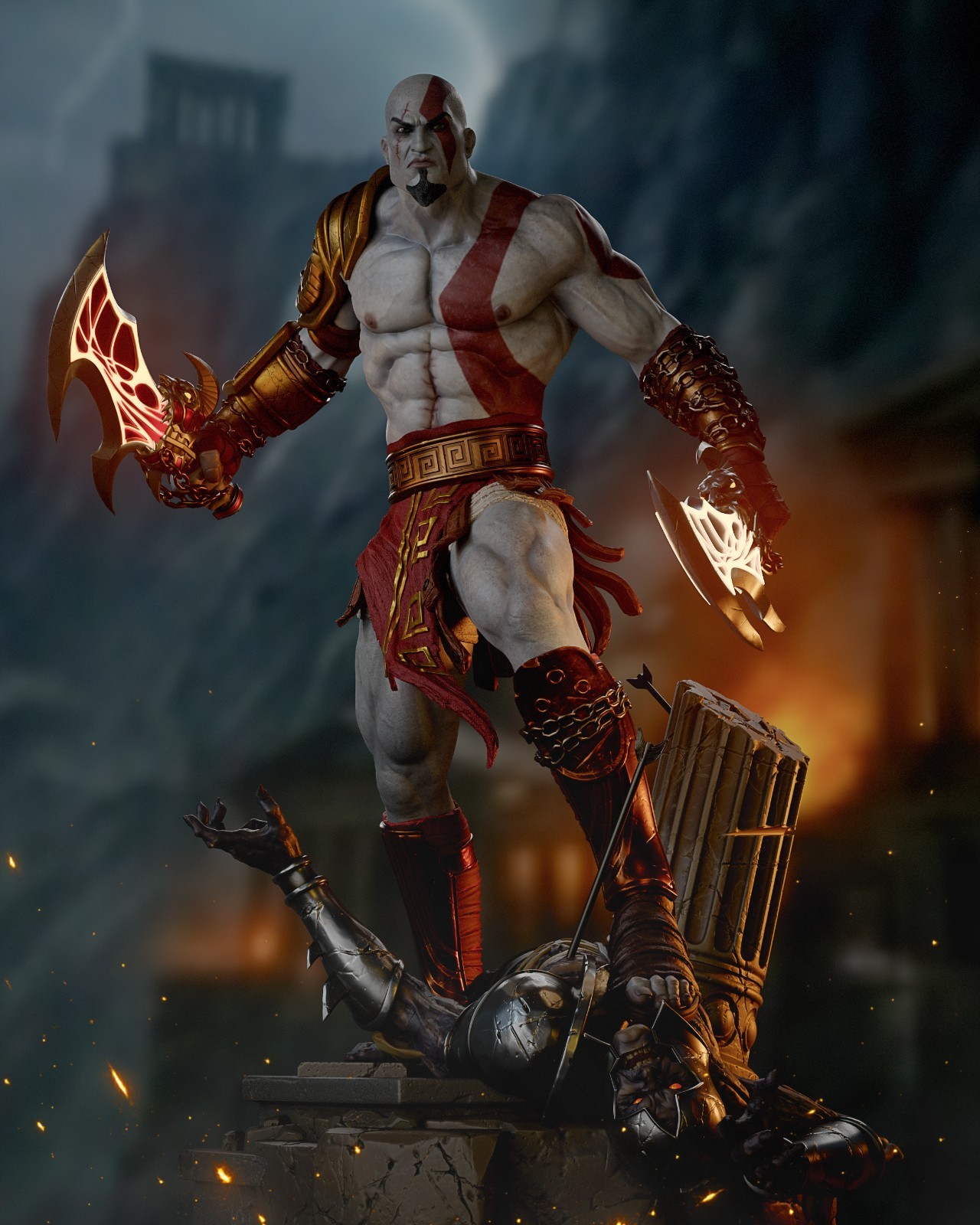 Kratos (1) 1/12 Unpainted 3D Printed resin model kit CA3d