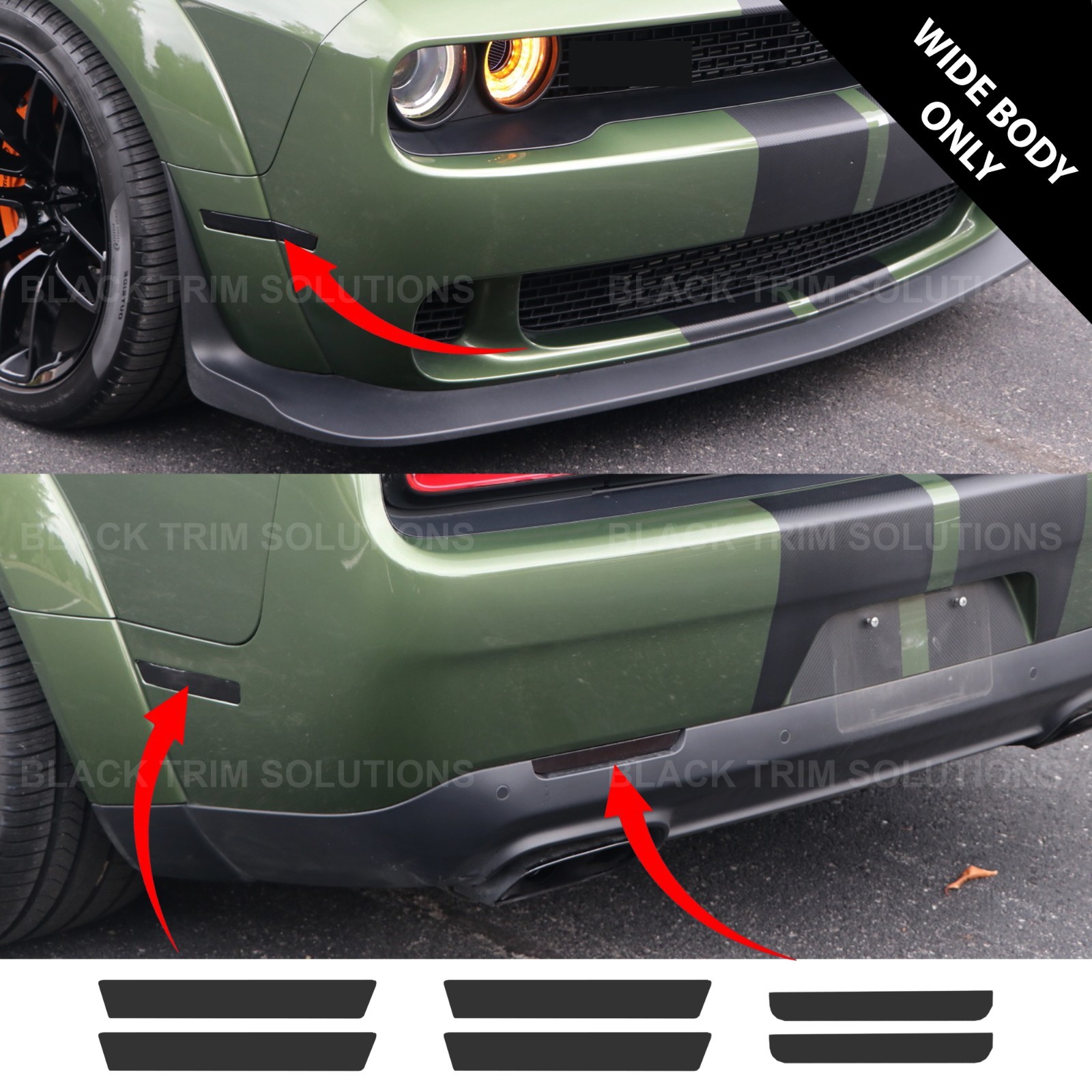 For 2017-2023 Challenger WideBody Side Marker Reflector Precut Vinyl Tint Decals