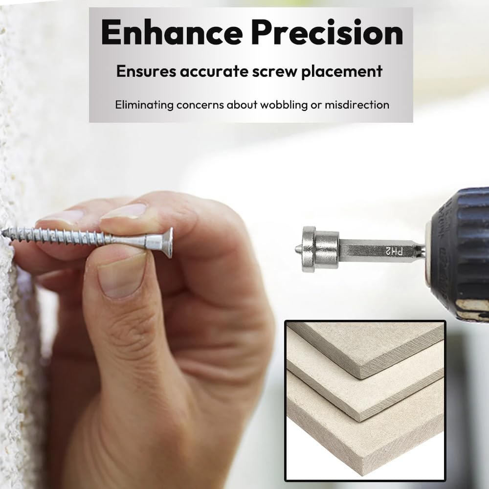 10pcs Drywall Screw Depth Setter PH2 Magnetic Positioning Screwdriver Bits 1/4