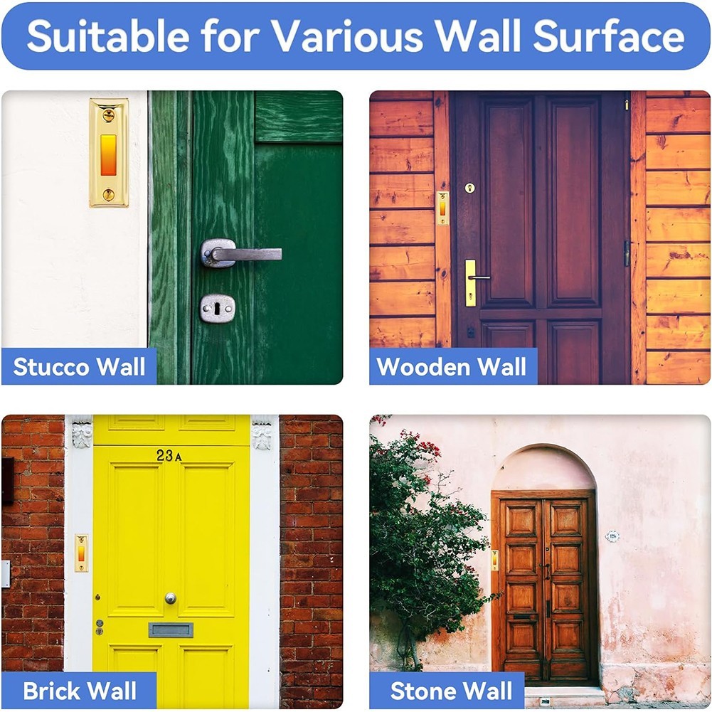 Home Use Wired Doorbell Button with Light for Clear Identification at Night