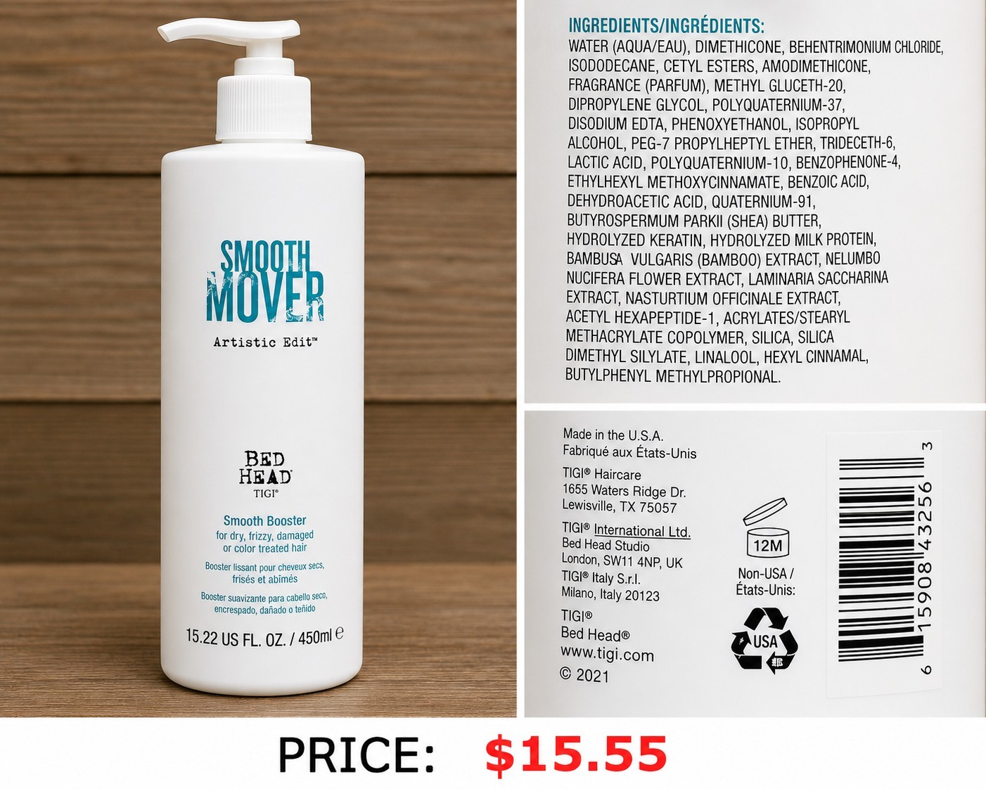 TIGI Bed Head Artistic Edit Smooth Mover Smoothing Booster 15.22 oz Salon Care